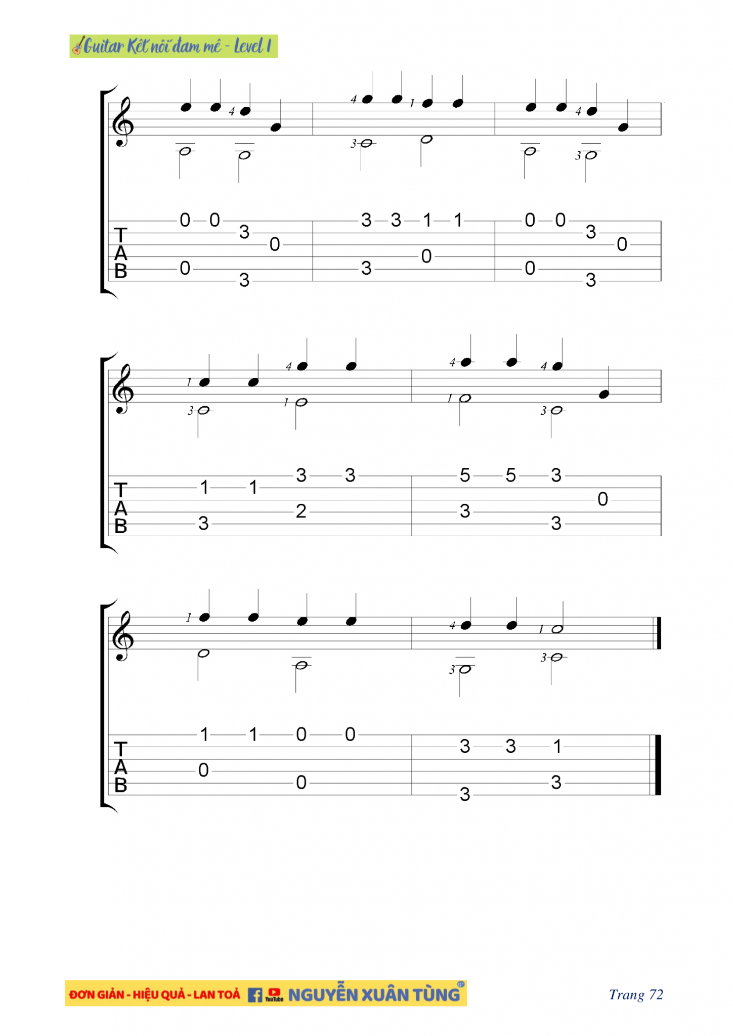 Tab Guitar ABC Song - Nguyễn Xuân Tùng